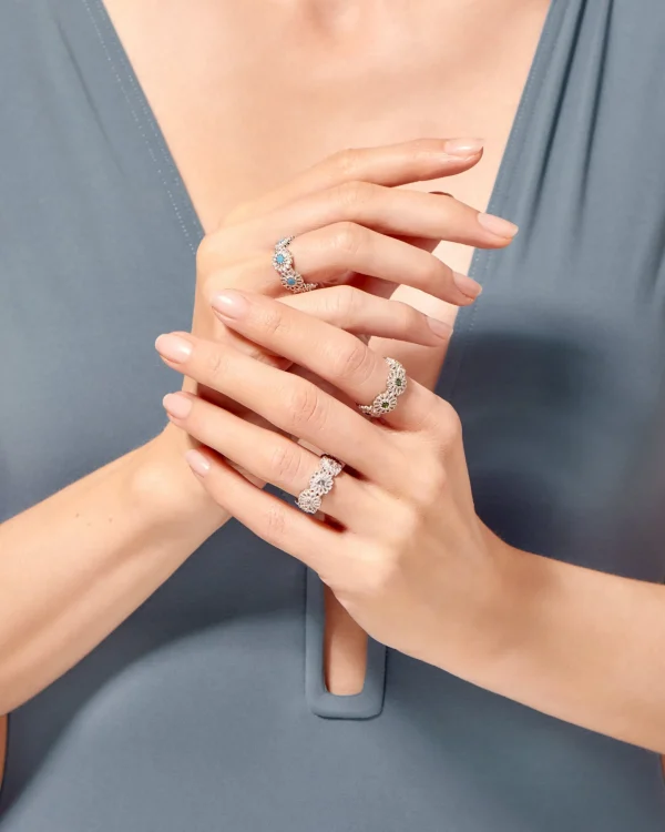 Clearance Bague Saï-7 topaze blanche Argent Femme Bagues