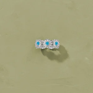 Outlet Bague Saï-7 Turquoise Argent Femme Bagues