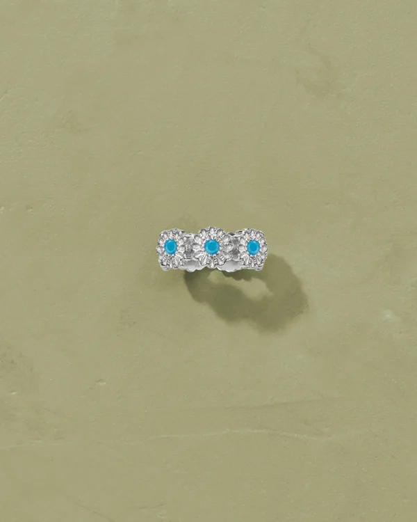 Outlet Bague Saï-7 Turquoise Argent Femme Bagues