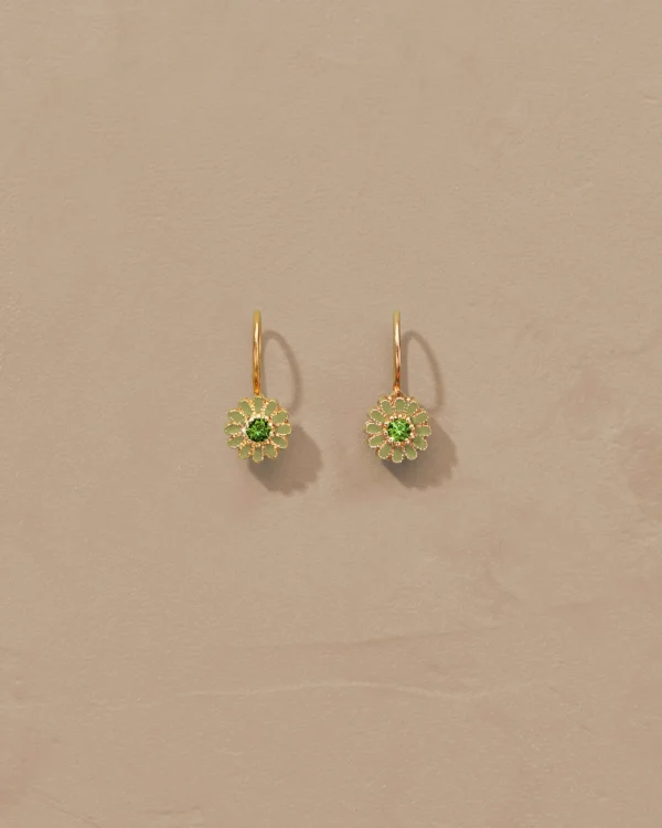 Online Boucles d'oreilles émail Saï-84 diopside Femme Boucles D'Oreilles