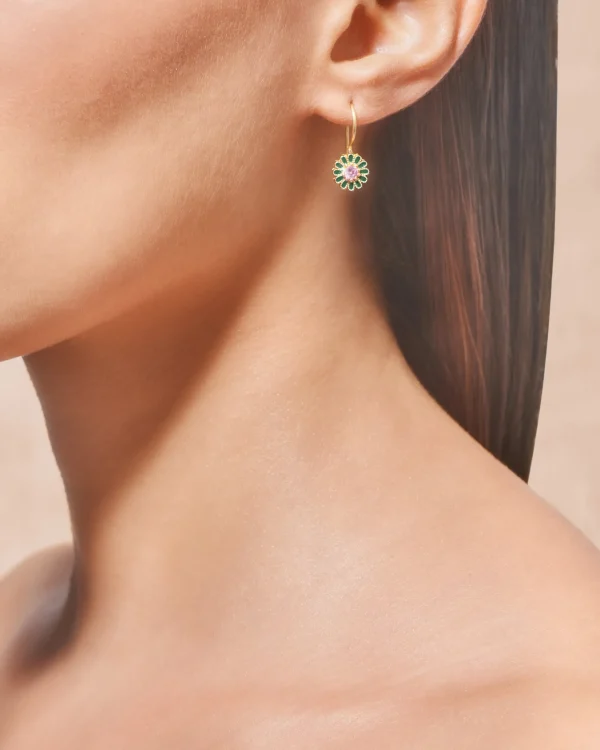 New Boucles d'oreilles émail Saï Femme Boucles D'Oreilles