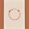 Hot Bracelet Kamala rouge perles d'eau douce Femme Bracelets
