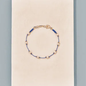 Clearance Bracelet Lotus bleu perles d'eau douce Femme Bracelets