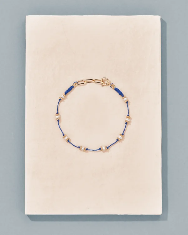 Clearance Bracelet Lotus bleu perles d'eau douce Femme Bracelets
