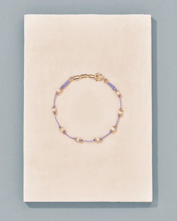 Hot Bracelet Lotus lilas perles d'eau douce Femme Bracelets