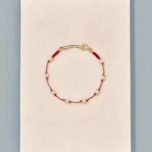 Best Bracelet Lotus rouge perles d'eau douce Femme Bracelets
