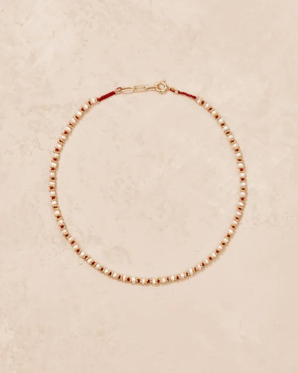 Sale Collier Kamala rouge Perles Femme Colliers
