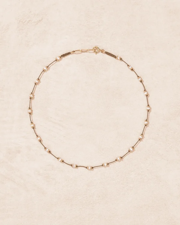 Outlet Collier Lotus beige Perles d'eau douce Femme Colliers