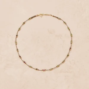Fashion Collier Lotus beige zoïsite Femme Colliers