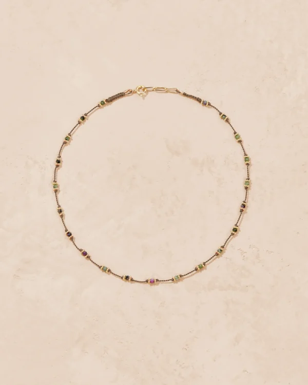 Fashion Collier Lotus beige zoïsite Femme Colliers