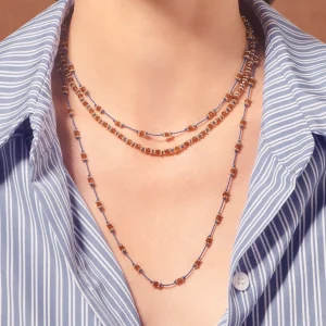 Clearance Collier Lotus Grenat Hessonite Femme Colliers