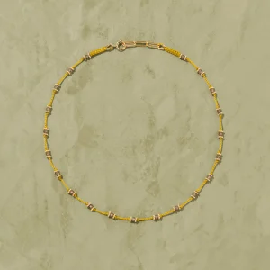 Sale Collier Lotus jaune quartz fumé Femme Colliers