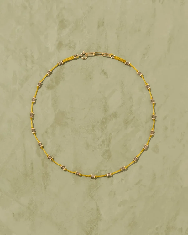 Sale Collier Lotus jaune quartz fumé Femme Colliers