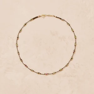 Best Collier Lotus marron zoïsite Femme Colliers