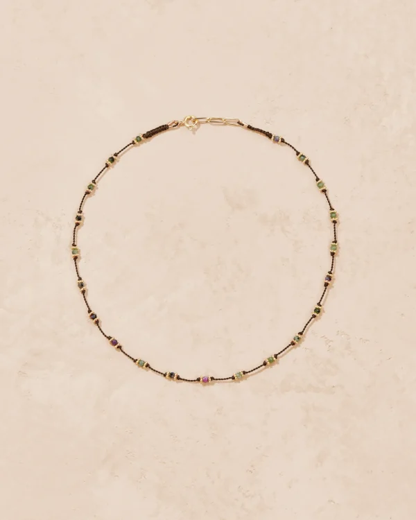 Best Collier Lotus marron zoïsite Femme Colliers