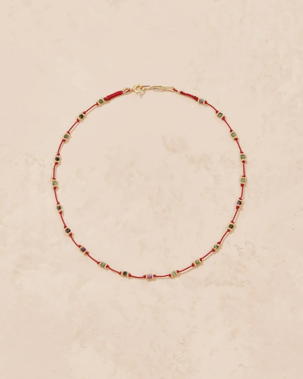 Clearance Collier Lotus Rouge Zoïsite Femme Colliers