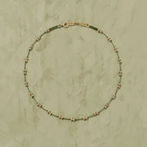 Fashion Collier Lotus vert quartz fumé Femme Colliers