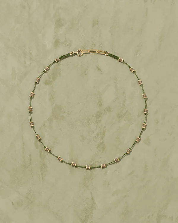 Fashion Collier Lotus vert quartz fumé Femme Colliers