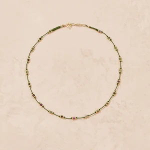 Hot Collier Lotus vert zoïsite Femme Colliers
