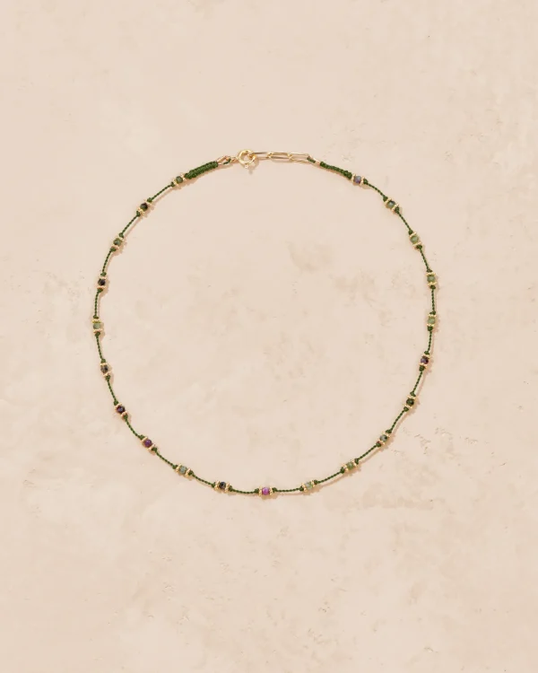 Hot Collier Lotus vert zoïsite Femme Colliers