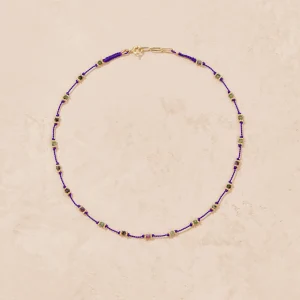 Sale Collier Lotus violet zoïsite Femme Colliers