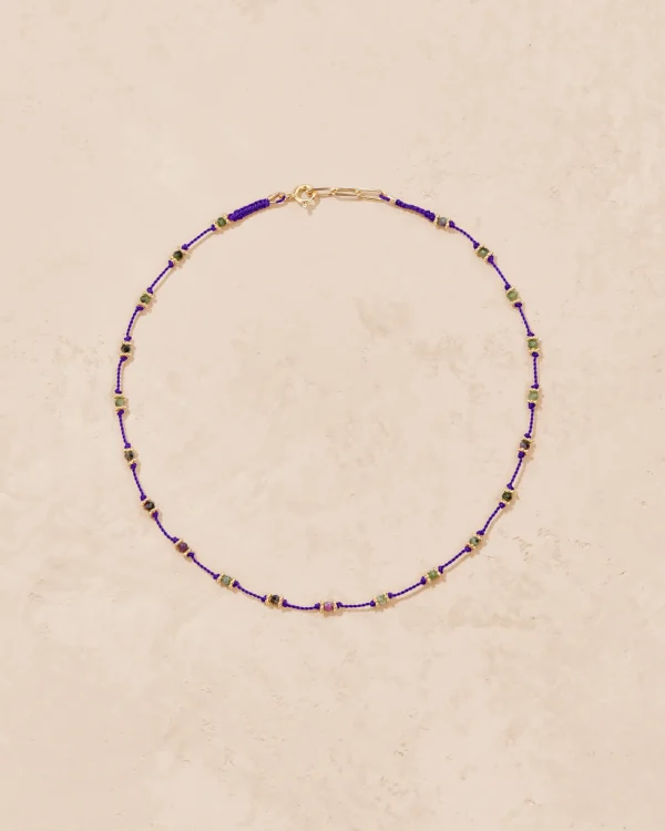 Sale Collier Lotus violet zoïsite Femme Colliers