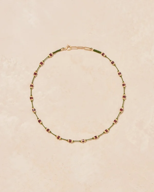 Clearance Collier Peony Grenat Femme Colliers