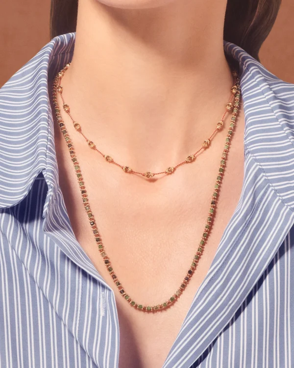 Fashion Collier Peony Quartz Fumé Femme Colliers
