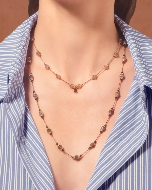 New Collier Tanza labradorite Femme Colliers