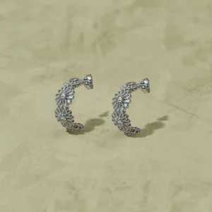 Sale Créoles Saï argent Femme Boucles D'Oreilles