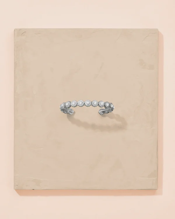 Sale Jonc Saï argent Topaze Blanche Femme Joncs