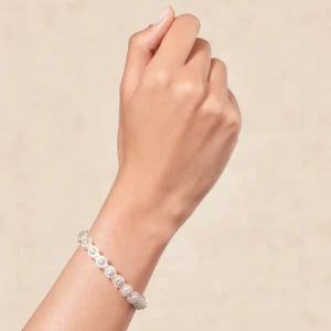 Sale Jonc Saï argent Topaze Blanche Femme Joncs