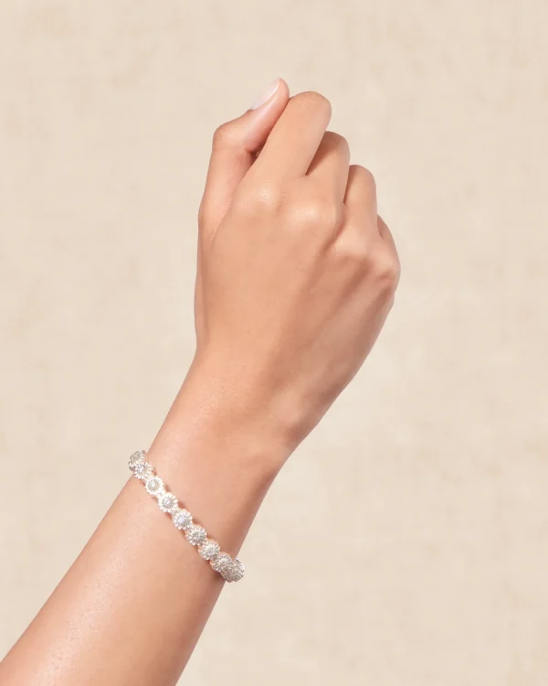 Sale Jonc Saï argent Topaze Blanche Femme Joncs
